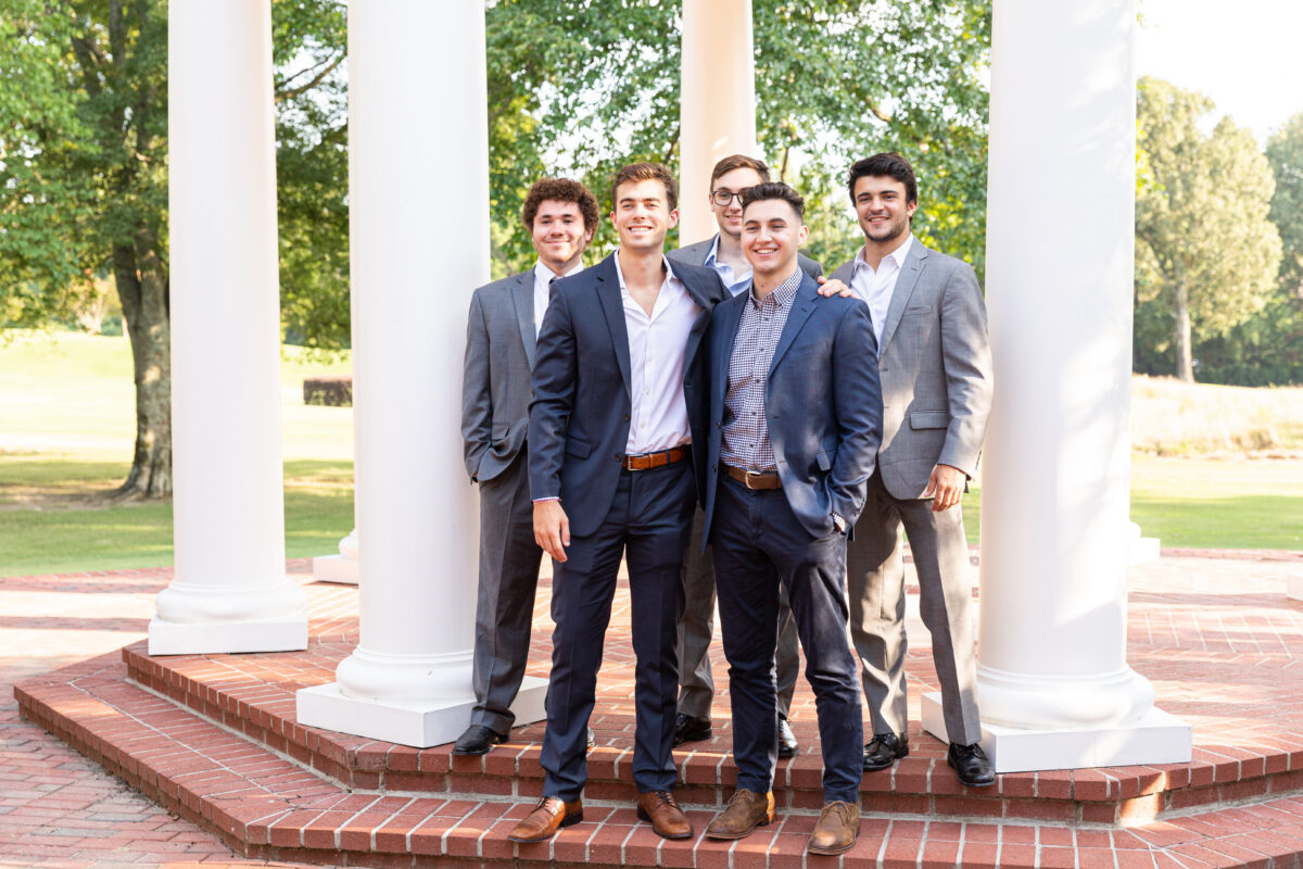Pi Kappa Alpha brothers gathered outdoors